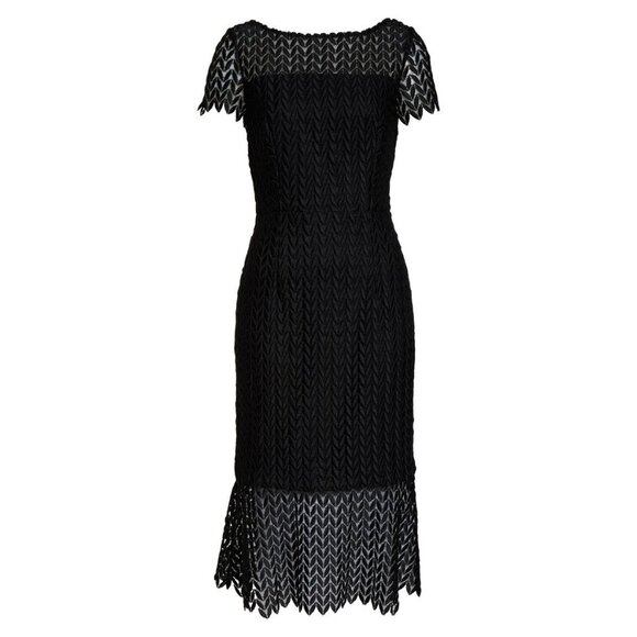 🆕KAY UNGER Tatum Lace Midi Cocktail Dress 8 Black - Picture 5 of 11